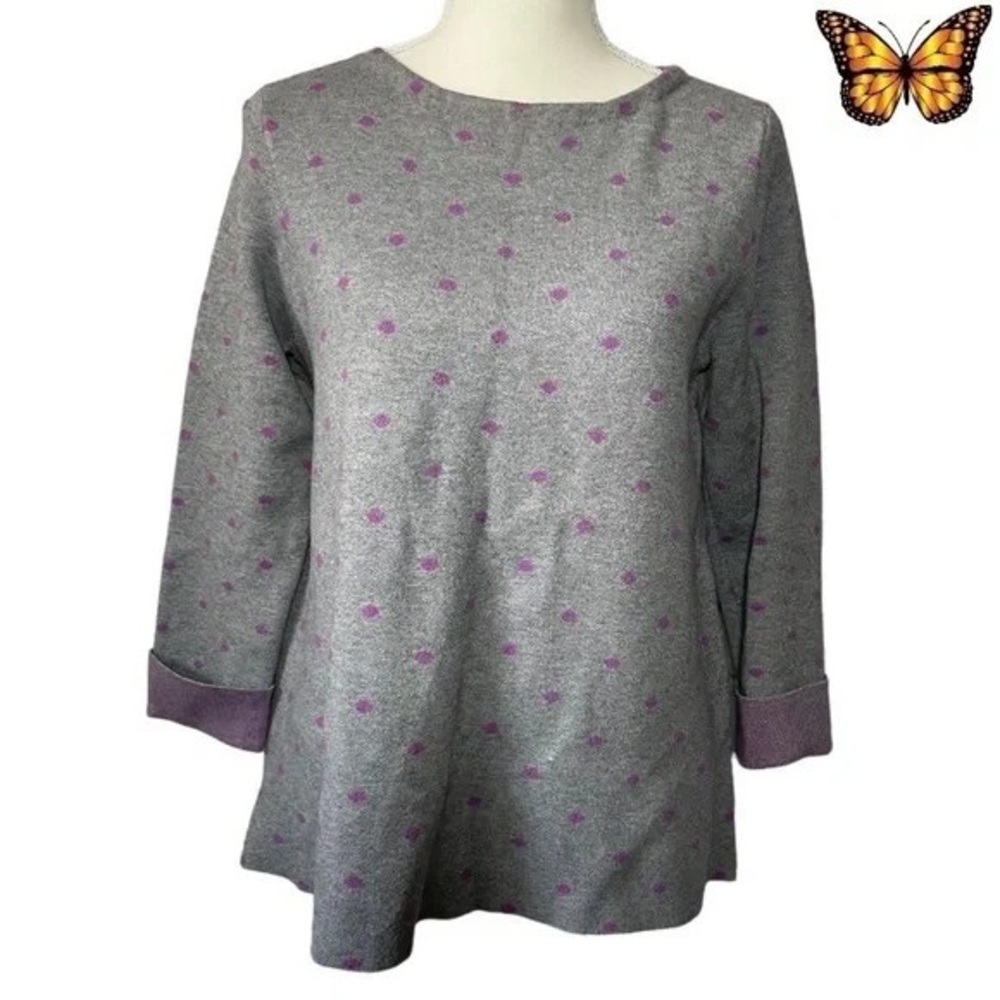 Gray and Purple Women's Top